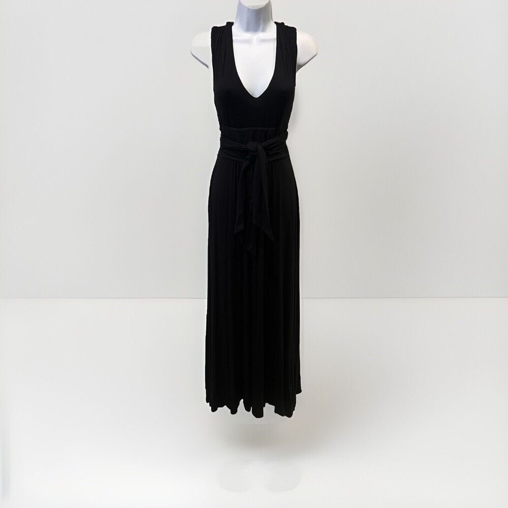 Vanessa Virginia Anthropologie Black Jersey Capuchina Maxi Dress XSP
